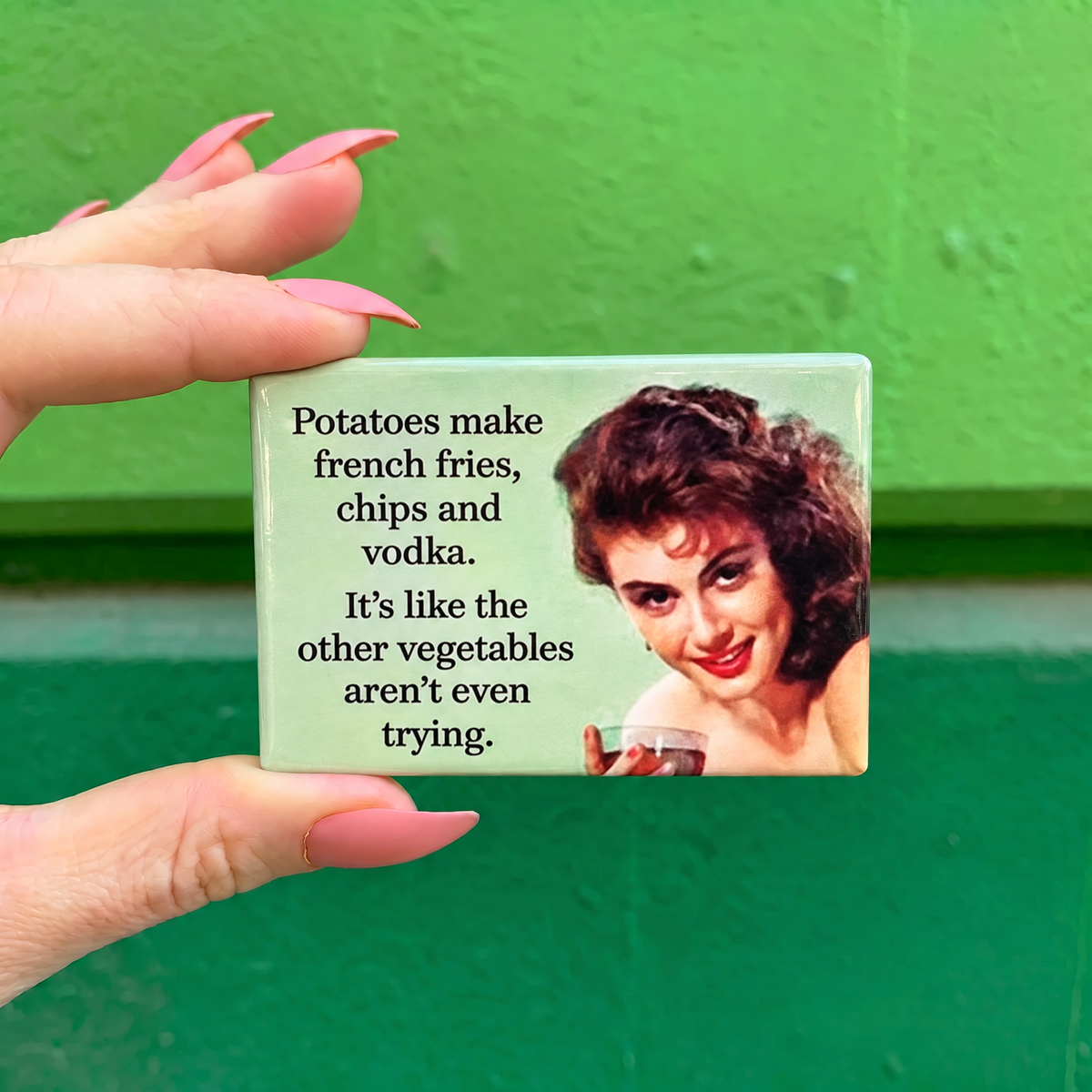 Potatoes Make French Fries, Chips and Vodka Magnet | 2" x 3"-Ephemera-The Bullish Store