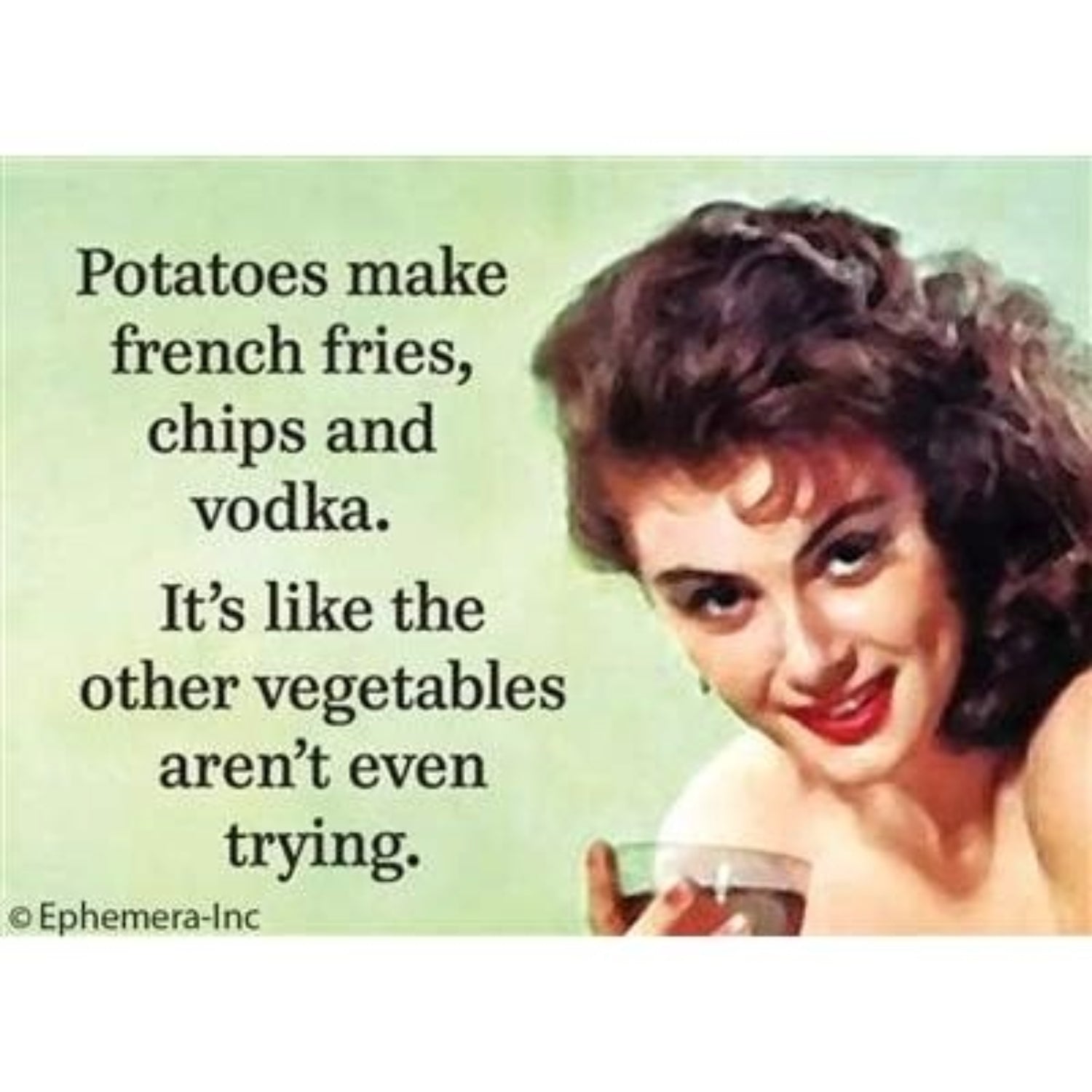 Potatoes Make French Fries, Chips and Vodka Magnet | 2" x 3"-Ephemera-The Bullish Store