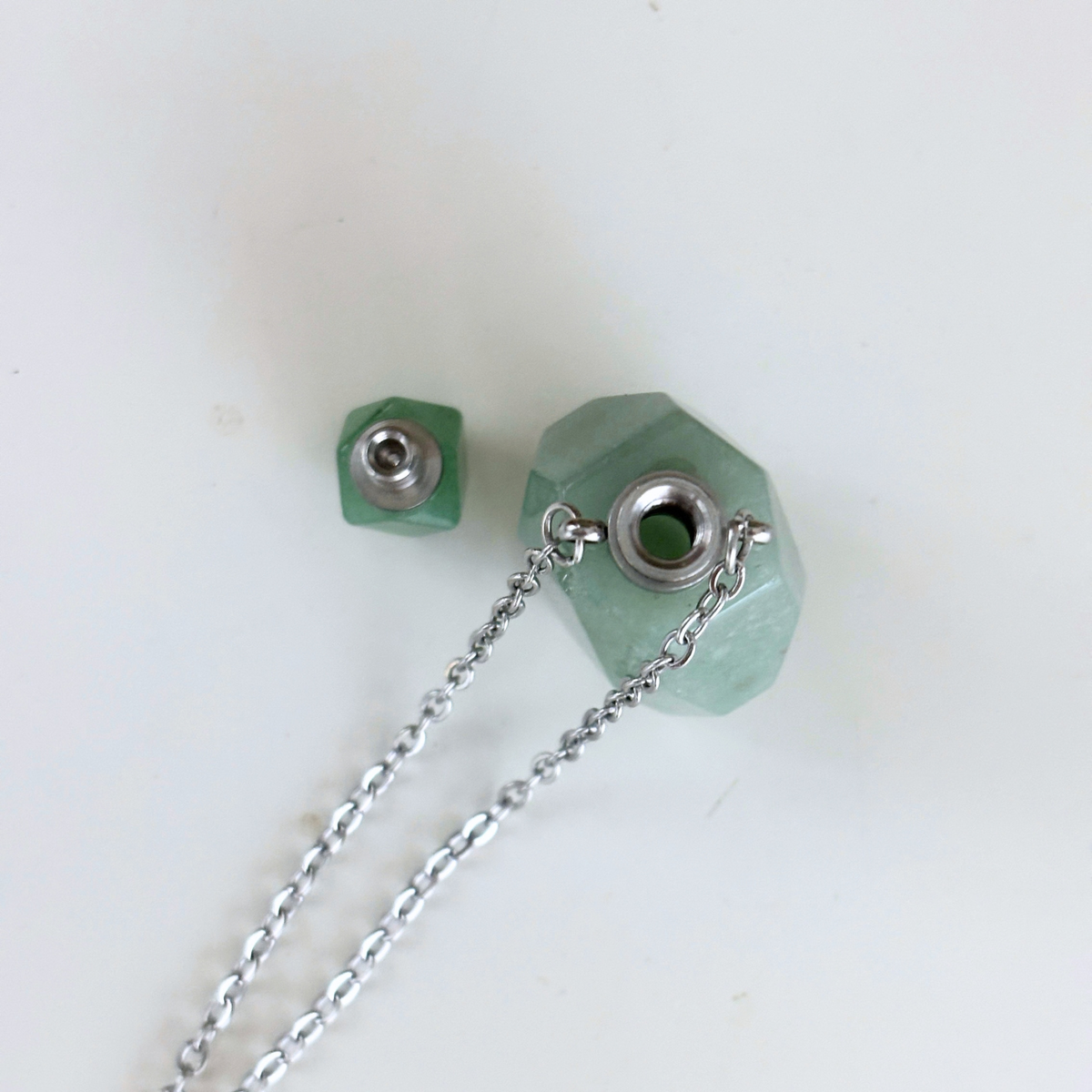 Potion Bottle Crystal Necklace in 4 Colorways | Refillable Natural Stone Vial Pendant-Paper & Quartz-The Bullish Store