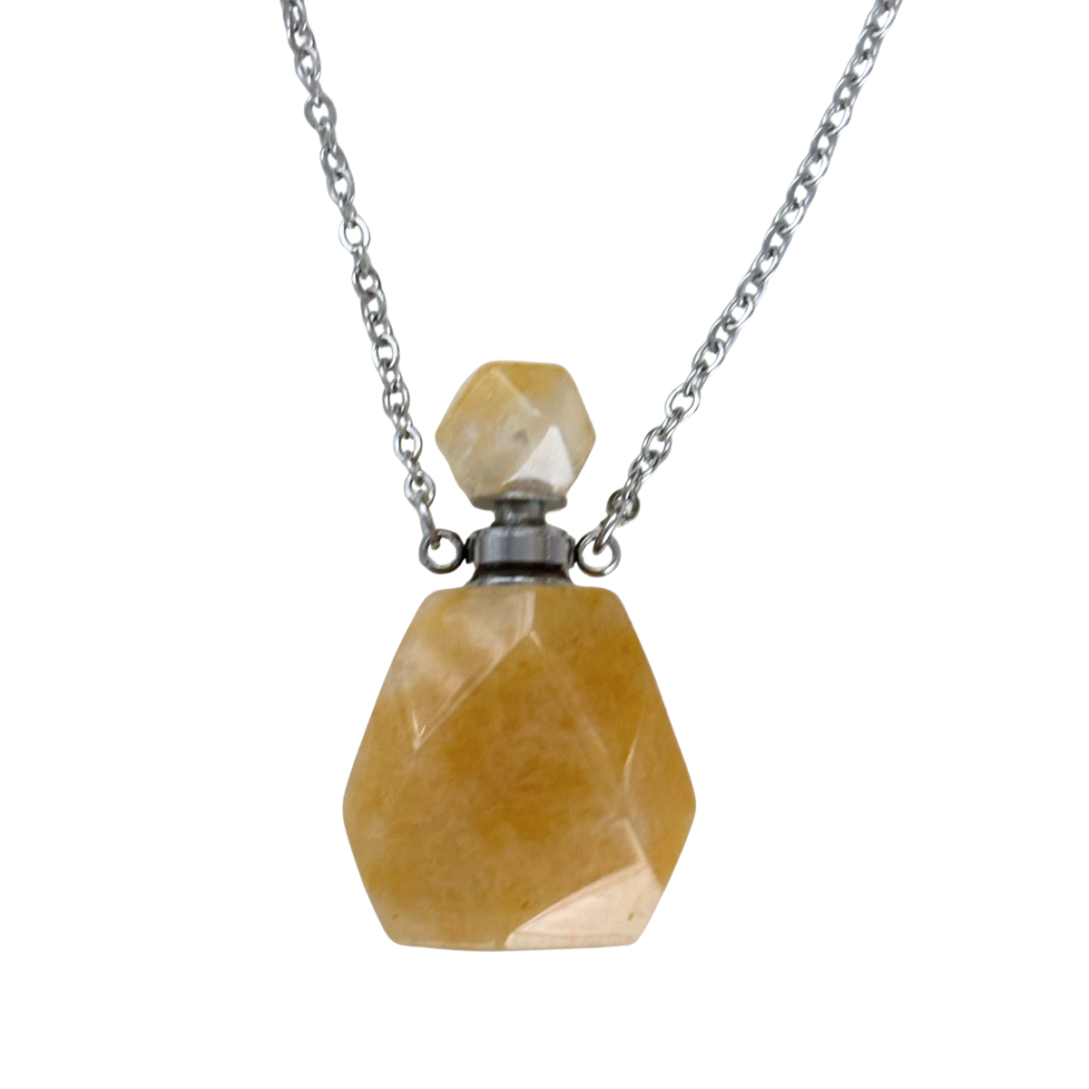 Potion Bottle Crystal Necklace in 4 Colorways | Refillable Natural Stone Vial Pendant-Paper & Quartz-The Bullish Store