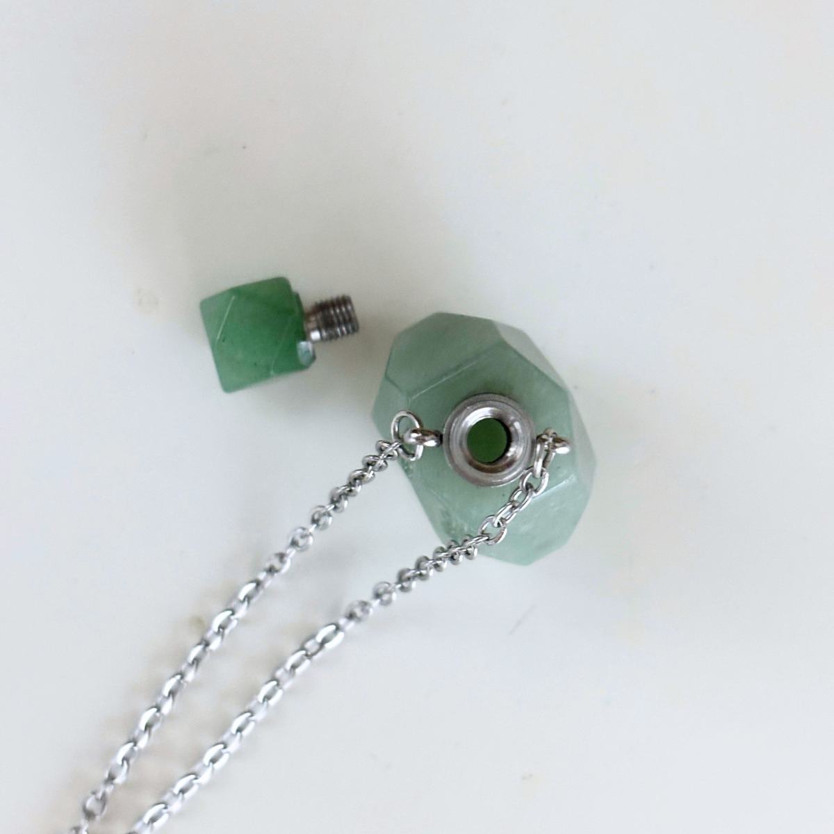 Potion Bottle Crystal Necklace in 4 Colorways | Refillable Natural Stone Vial Pendant-Paper & Quartz-The Bullish Store