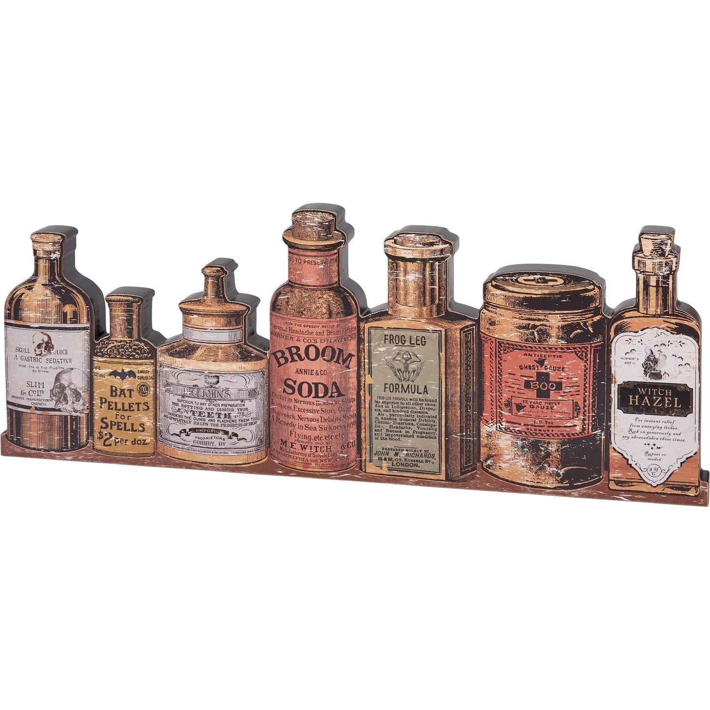 Potion Bottles Large Wood Standup Decor | Bottle Shaped Cutout Sign | 24" x 9.50"