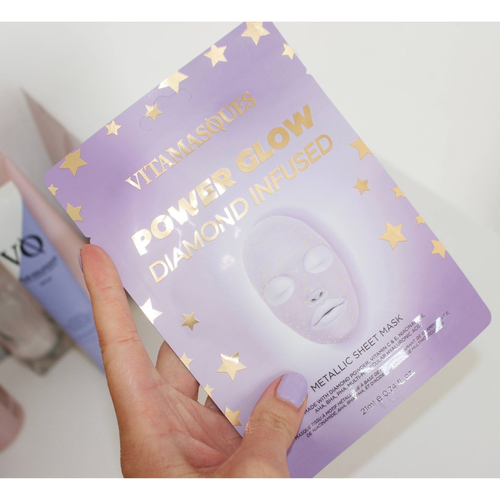 Power Glow Diamond Infused Metallic Face Sheet Mask 💎 | Vegan South Korean Skincare