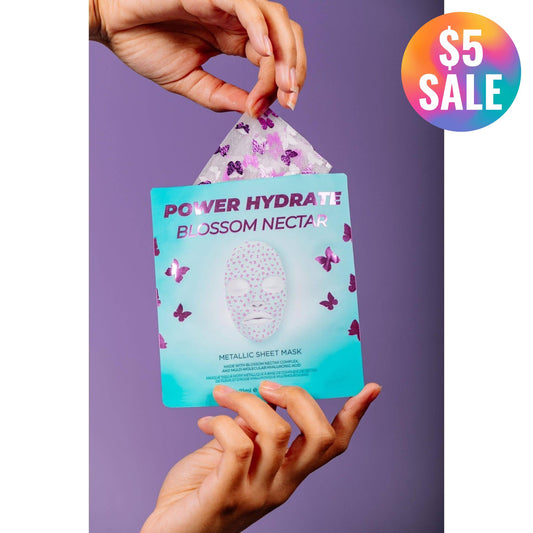 Power Hydrate Blossom Nectar Metallic Face Sheet Mask | Vegan South Korean Skincare