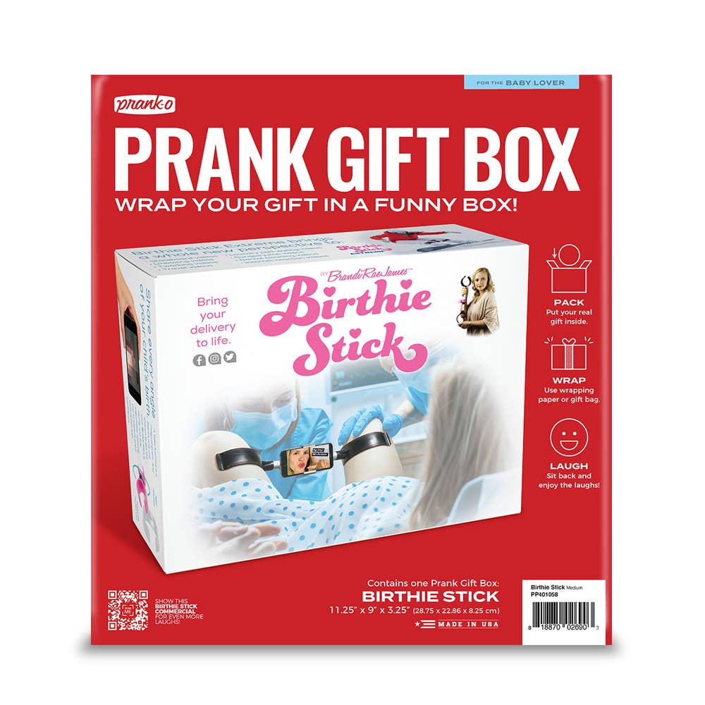 Prank Gift Box Birthie Stick | Hilarious Fake-Out Empty Box for Any Gift