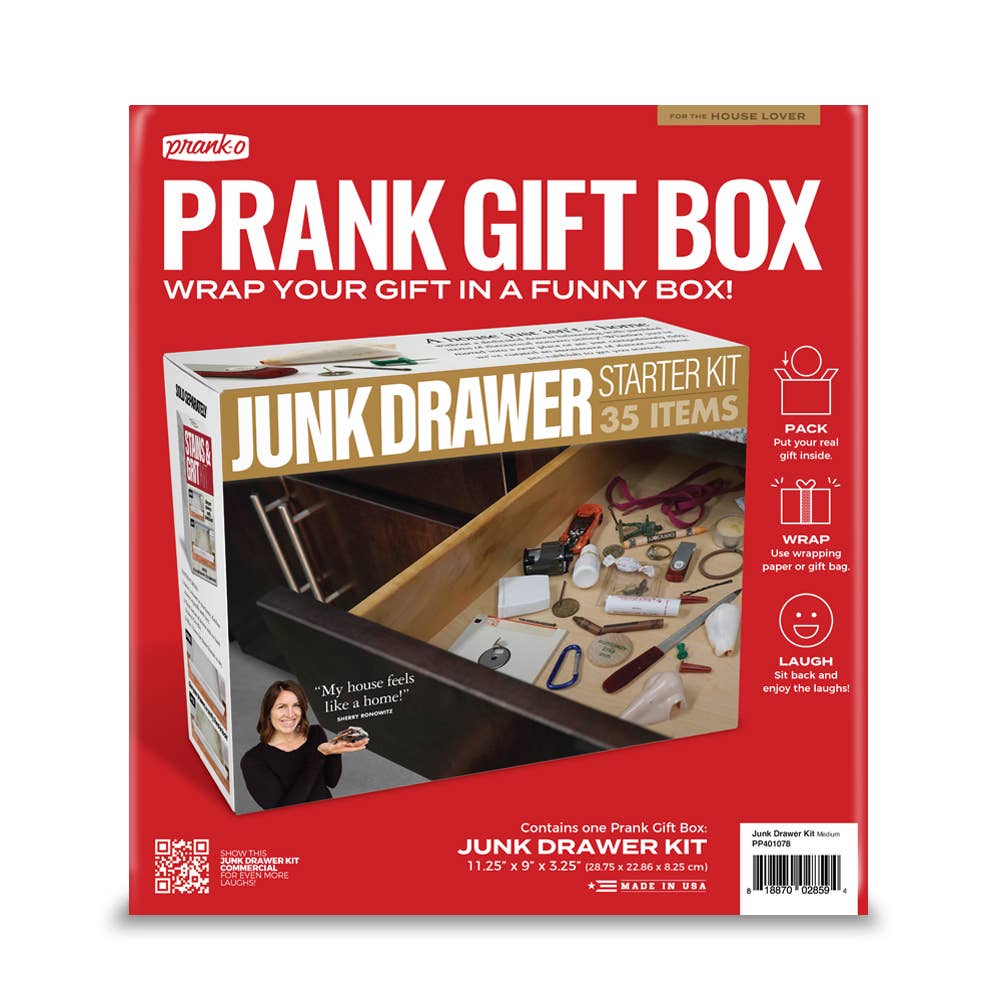 Prank Gift Box Junk Drawer Starter Kit | Hilarious Fake-Out Empty Box for Any Gift-Prank-O-The Bullish Store