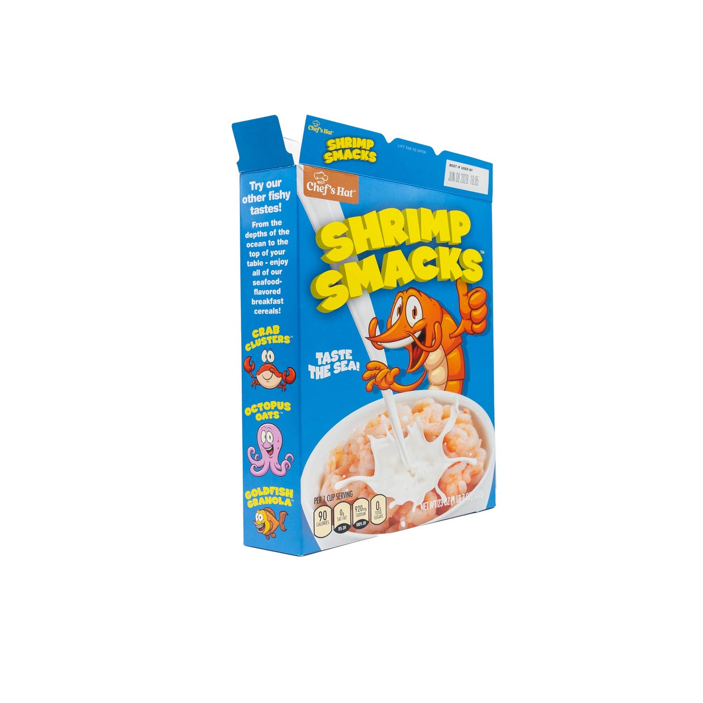 Prank Gift Box Shrimp Smacks Cereal | Hilarious Fake-Out Empty Box for Any Gift