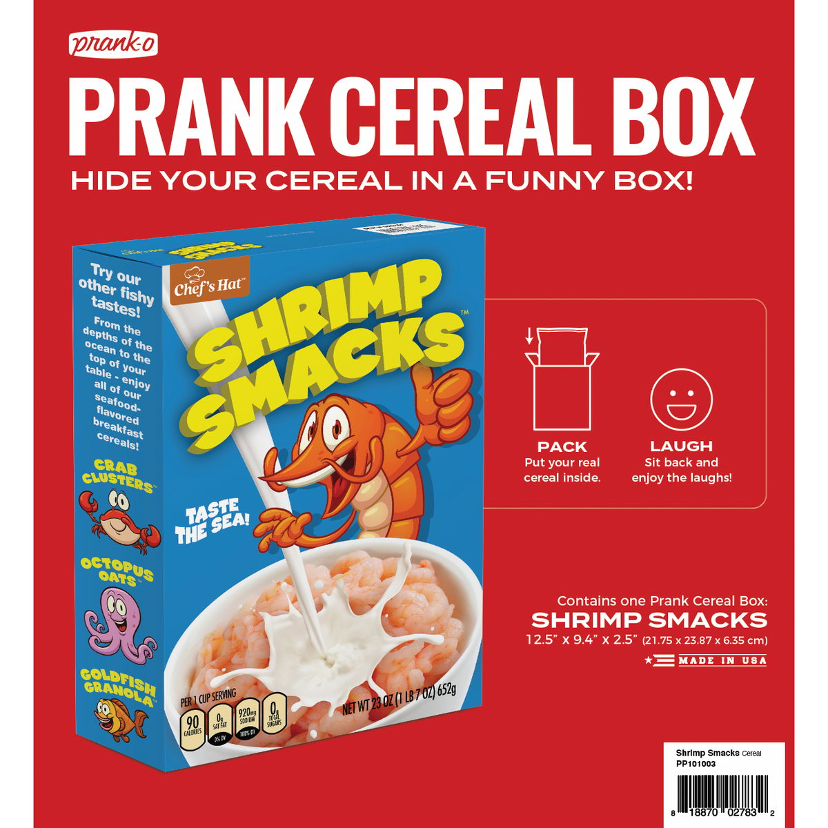 Prank Gift Box Shrimp Smacks Cereal | Hilarious Fake-Out Empty Box for Any Gift-Prank-O-The Bullish Store
