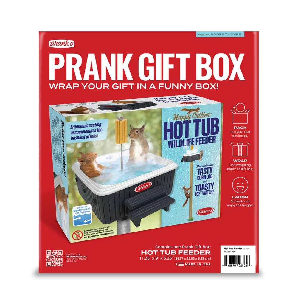 Prank Gift Box Squirrel Hot Tub Wildlife Feeder | Hilarious Fake-Out Empty Box for Any Gift-Prank-O-The Bullish Store