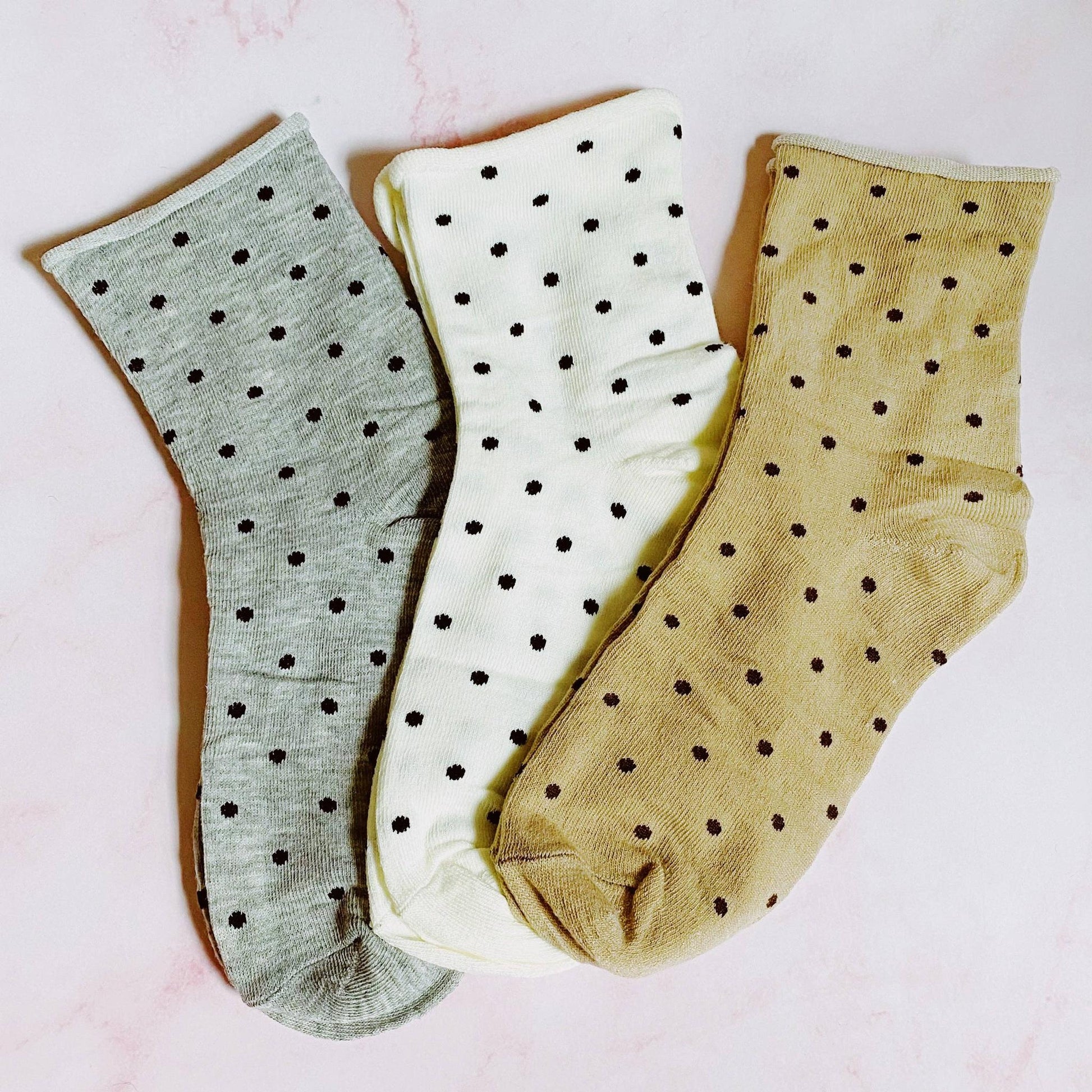 Precious Polka Dot Socks – Set of 3 Coordinating Pairs