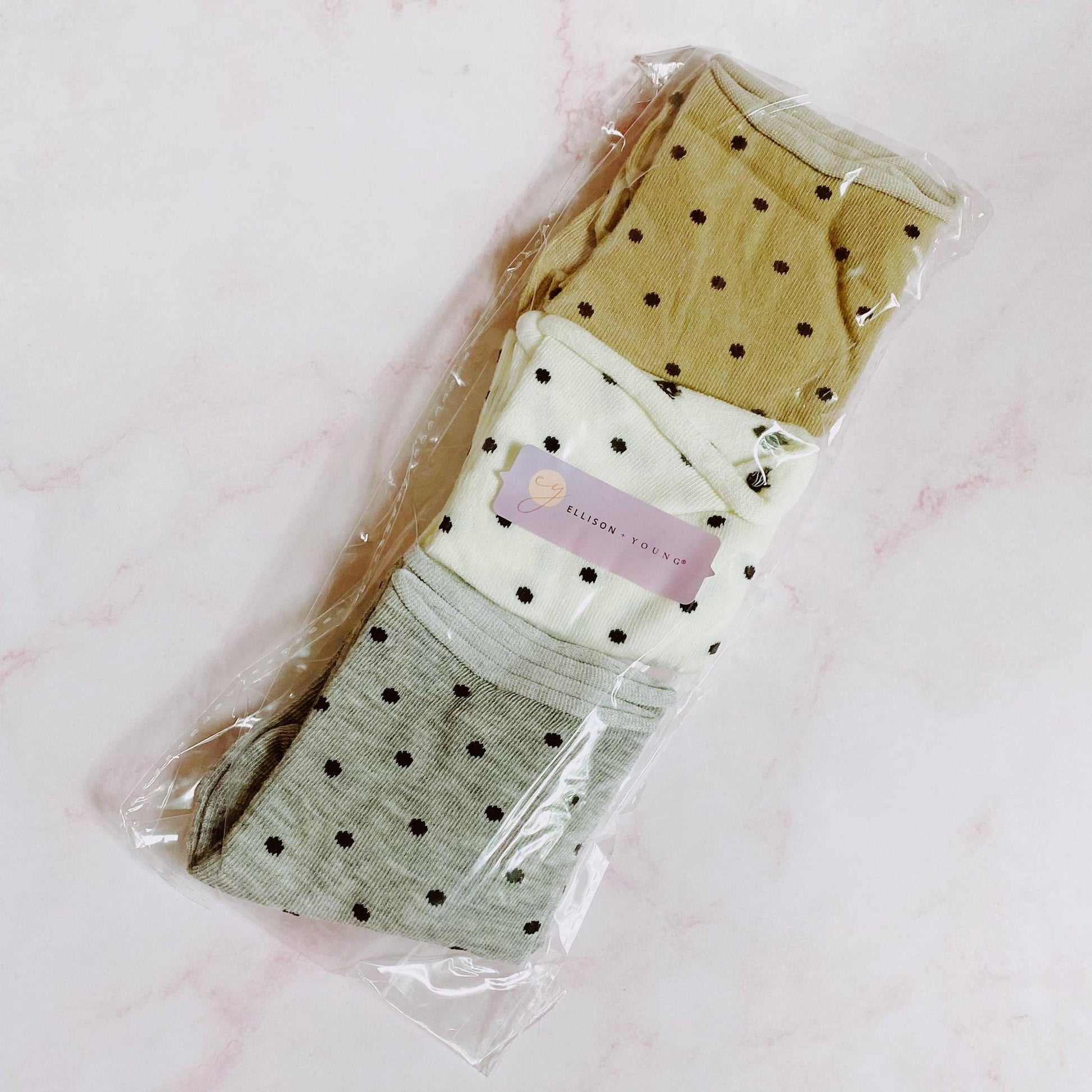Precious Polka Dot Socks – Set of 3 Coordinating Pairs