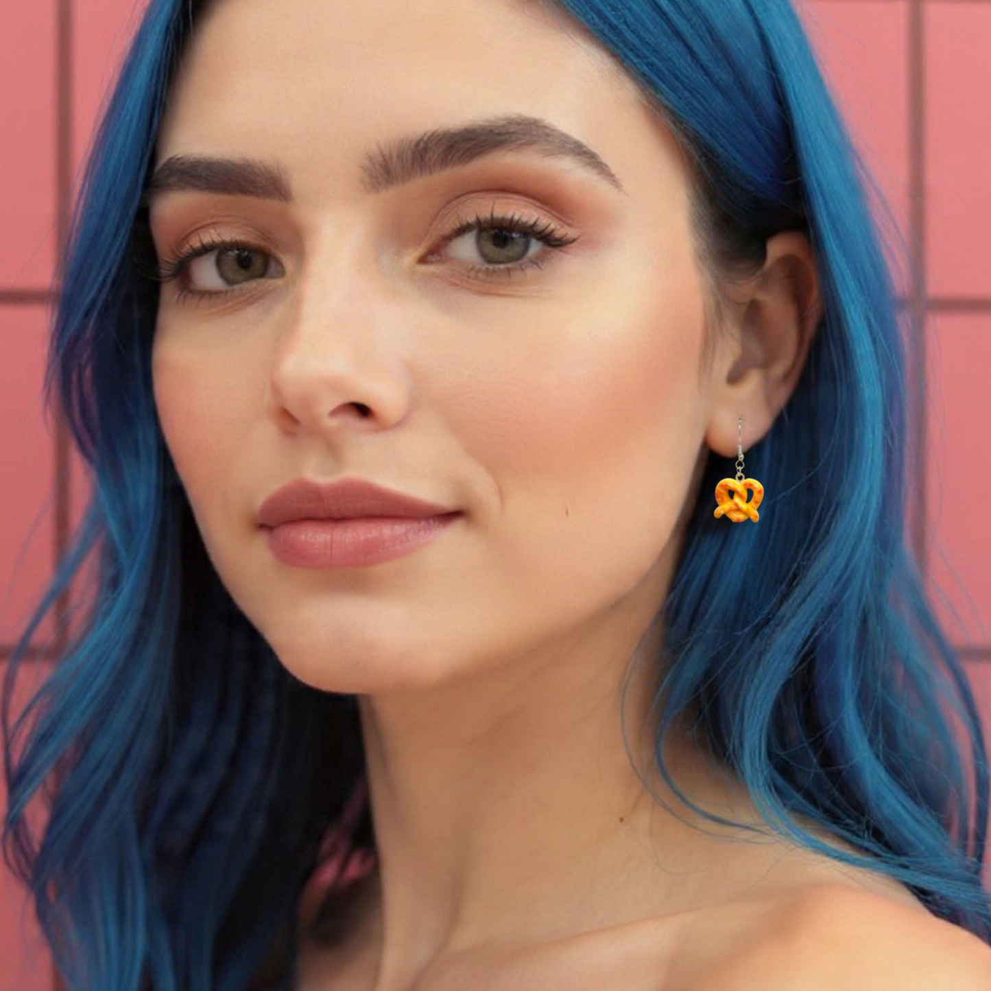 Pretzel Earrings | Cute Lightweight Acrylic Food Jewelry Gift for Snack Lovers