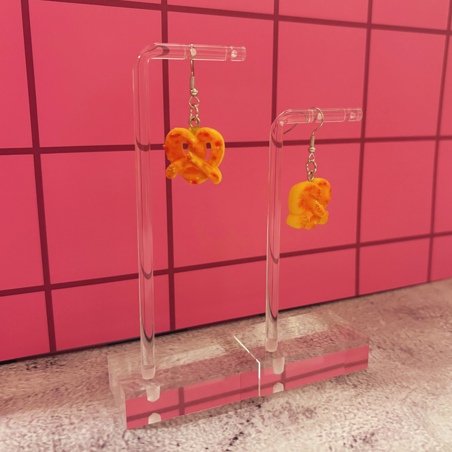 Pretzel Earrings | Cute Lightweight Acrylic Food Jewelry Gift for Snack Lovers