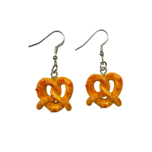 Pretzel Earrings | Cute Lightweight Acrylic Food Jewelry Gift for Snack Lovers