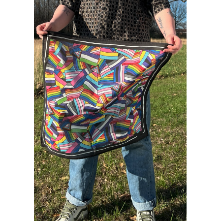 Pride Bandana | Handmade in India | Rainbow Flag Cotton Scarf | 22'' x 22''