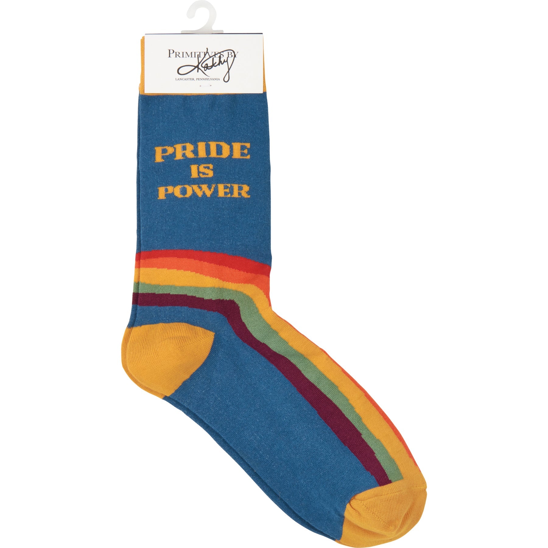 Pride Is Power Retro Socks | Rainbow LGBTQ Unisex