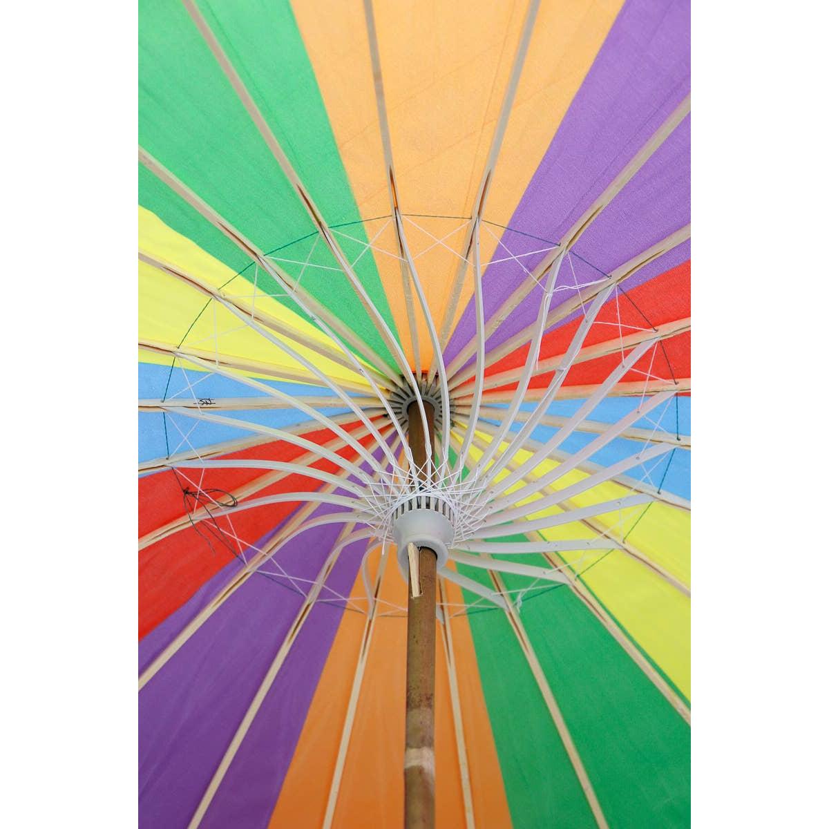 Pride Parasol Sun Umbrella | LGBTQ+ Rainbow Pride Oilpaper Sunshade, Parade Gear