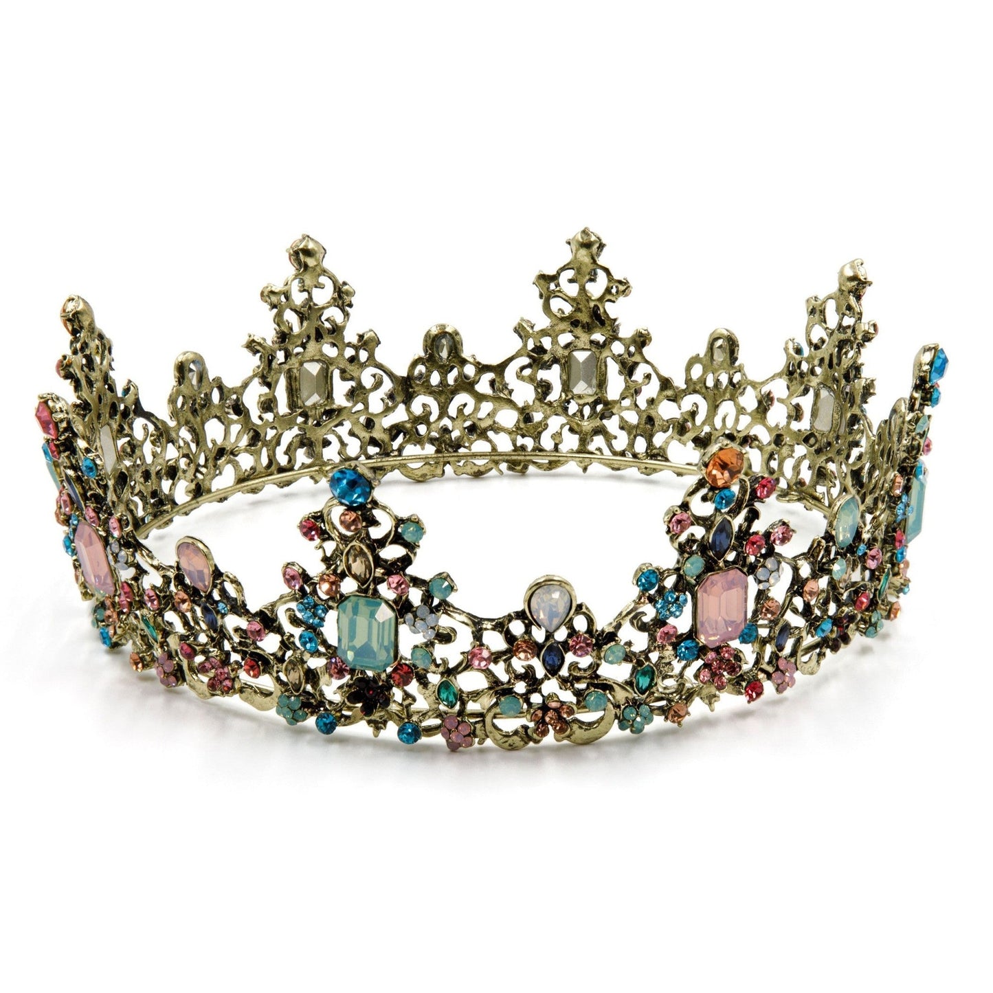 Princess of Pastels Luxe Tiara Crown | Royalty Crown Party or Bridal Hair Accessory