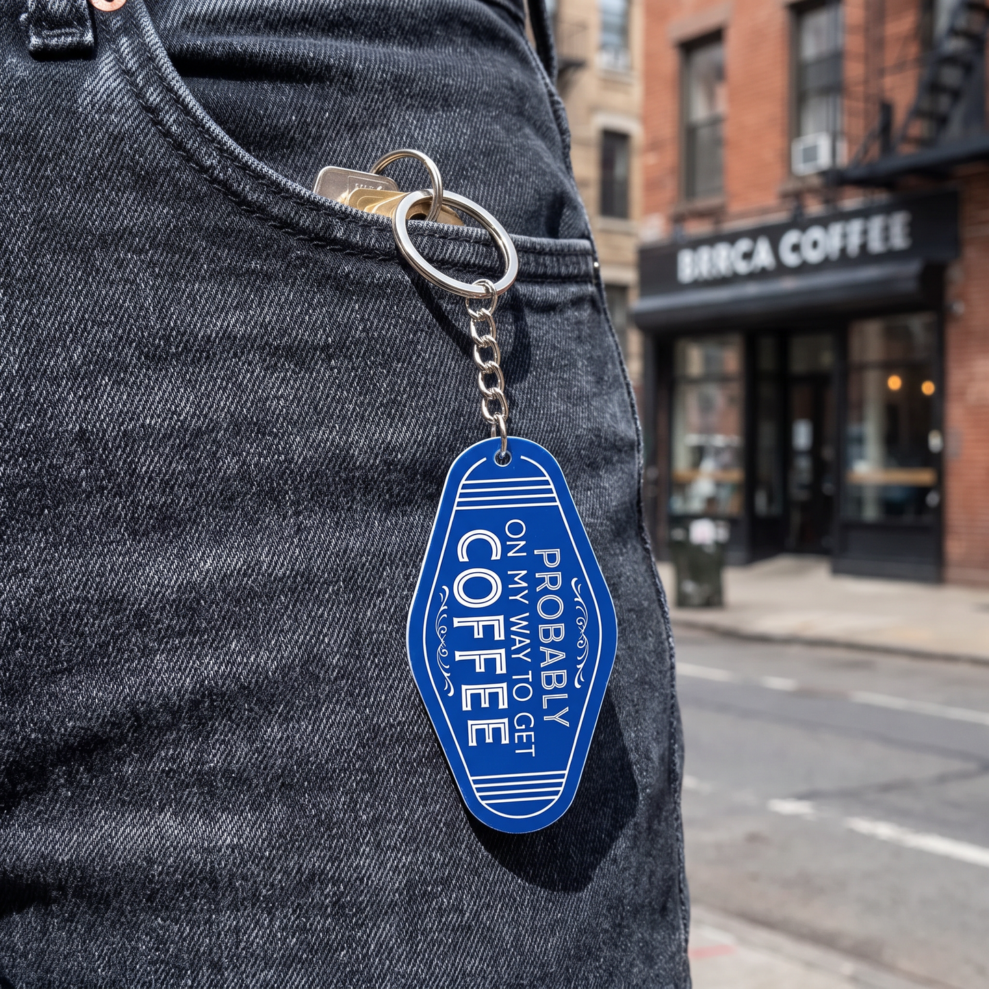 Probably On My Way To Get Coffee Keychain-Creative Brands-The Bullish Store