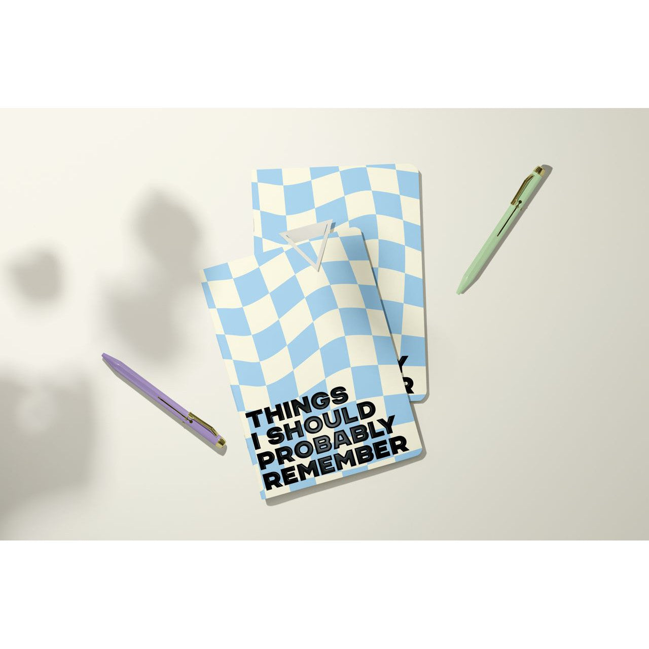 Probably Remember Mini Pocket Journal | White and Blue Mini Notebook | 40 Pages