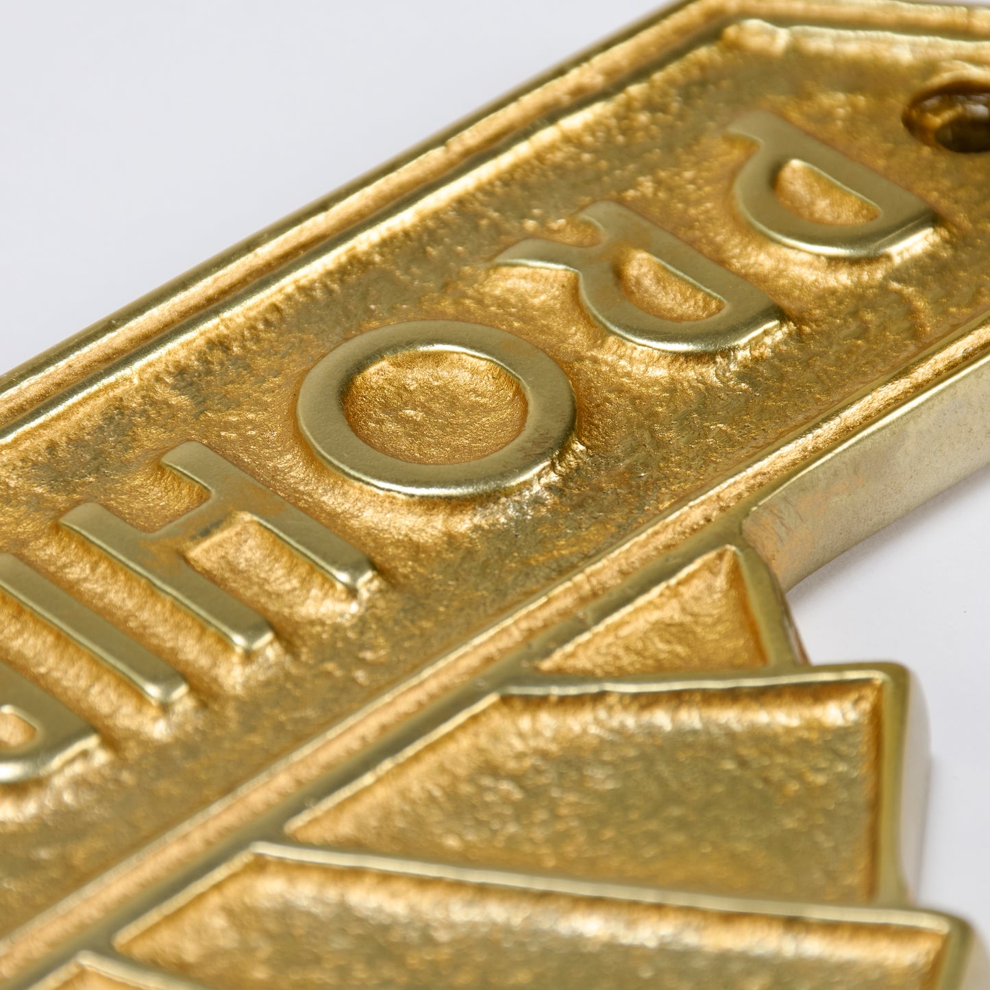 Prohibition Bar Door Plaque Wall Decor | Antique Brass Vintage Bar Hanging Metal Display | 9" x 3.50"