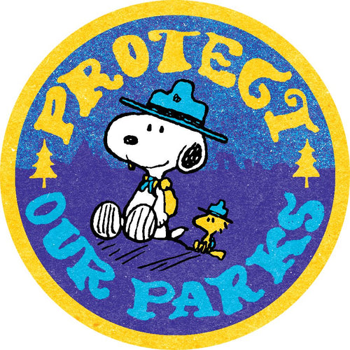 Protect Our Parks by Snoopy (Fall) Die-Cut Sticker Charles M. Schulz Snoopy Peanuts Licensed Decal