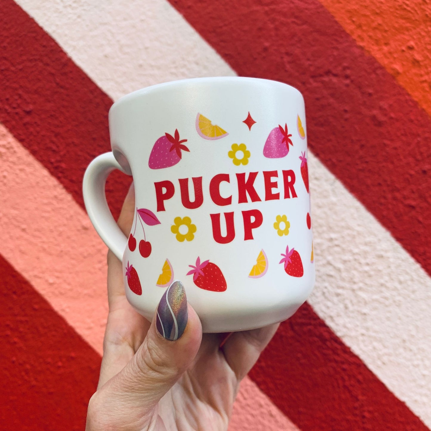 Pucker Up Heart Mug | Stoneware Tea Coffee Cup | 12oz