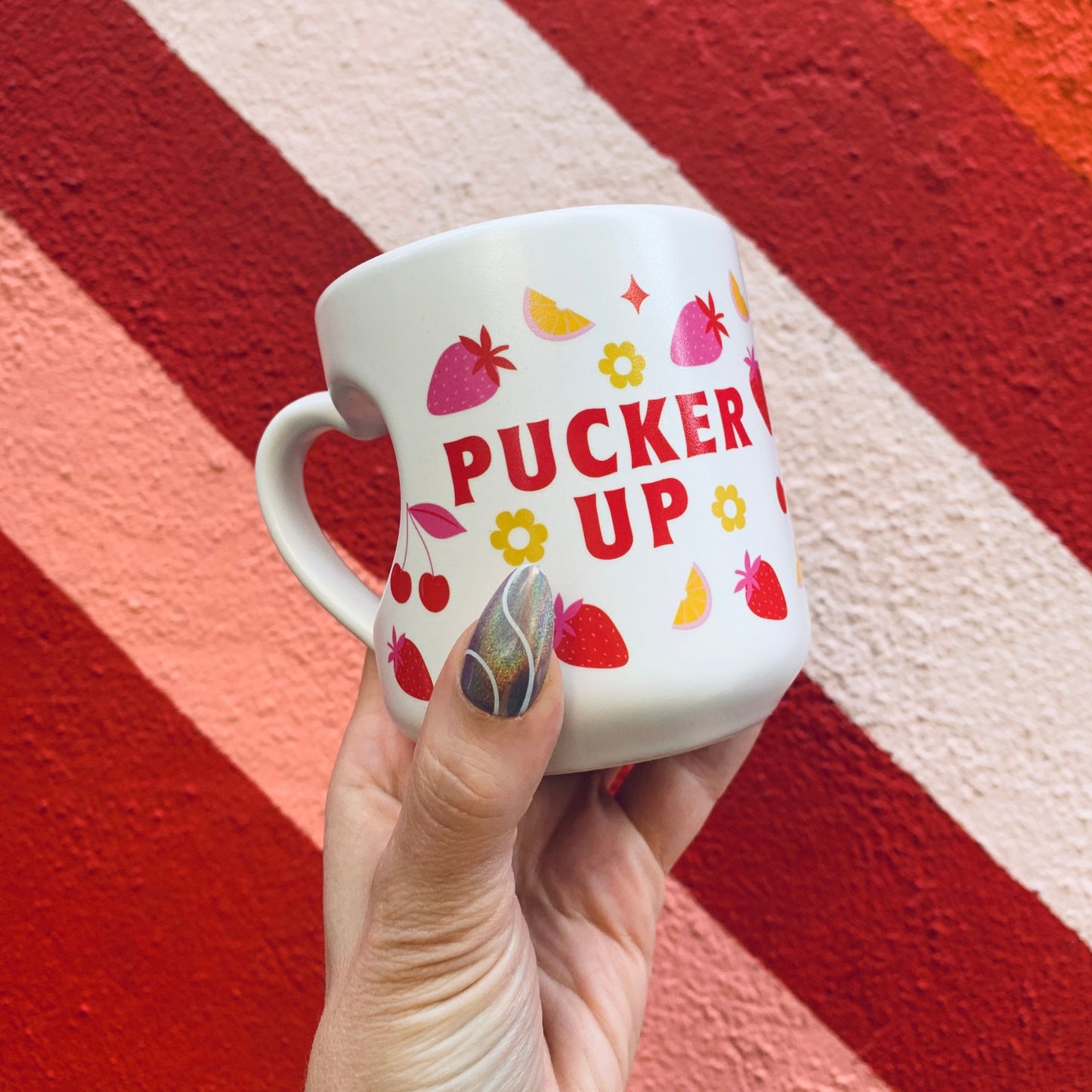 Pucker Up Heart Mug | Stoneware Tea Coffee Cup | 12oz