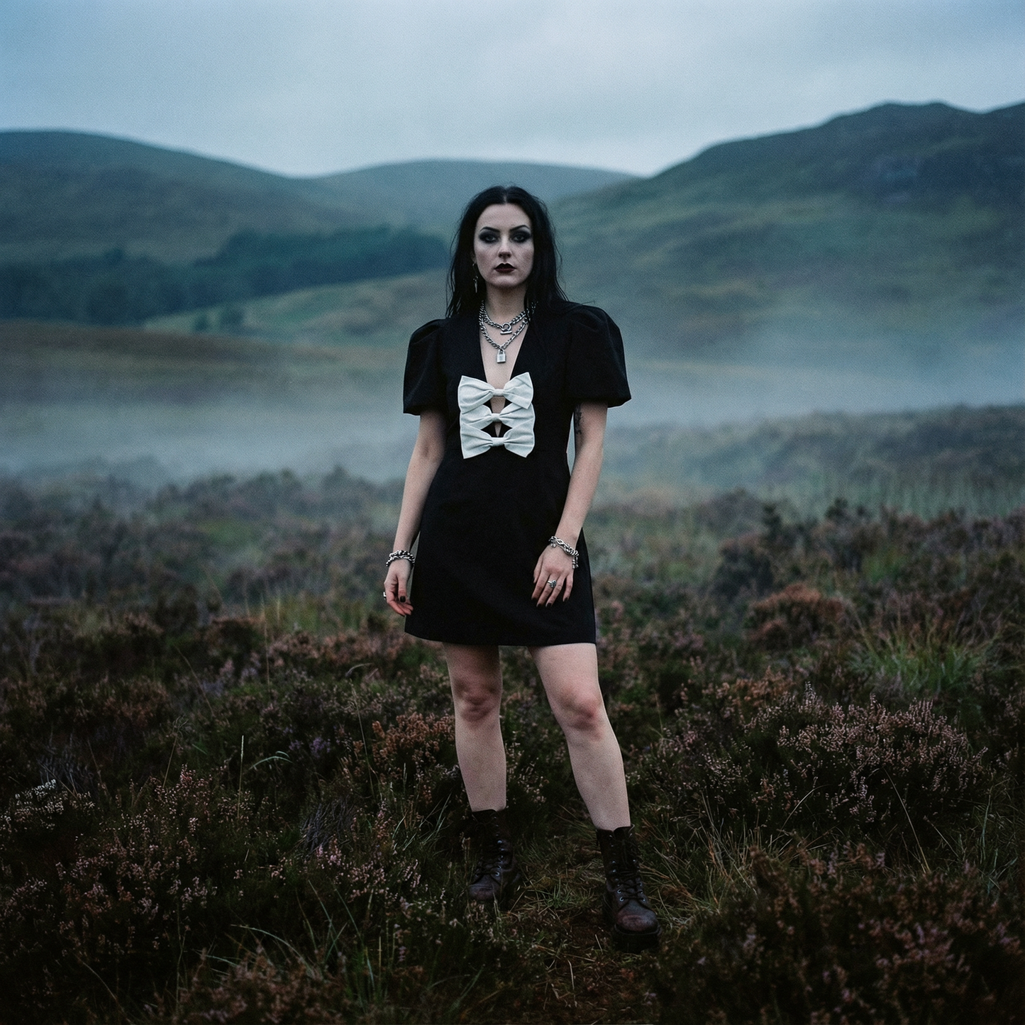 Puff Sleeve Mini Dress with Statement Front Bows | Trendy Contemporary Design [SM-XL]