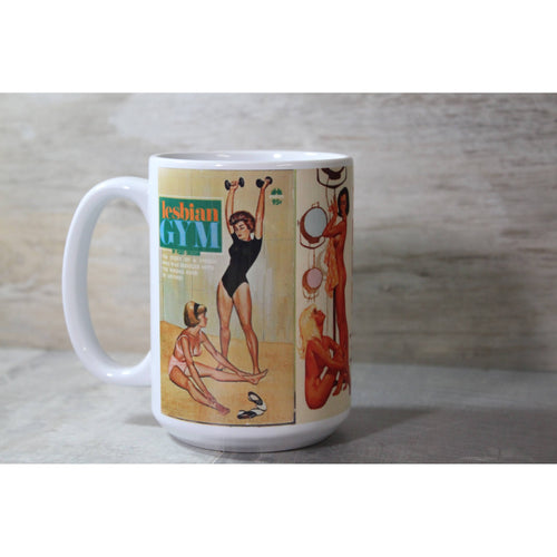 Pulp Fiction Lesbian Erotica Book Covers Ceramic Mug | Coffee Tea Cup | 15 Oz
