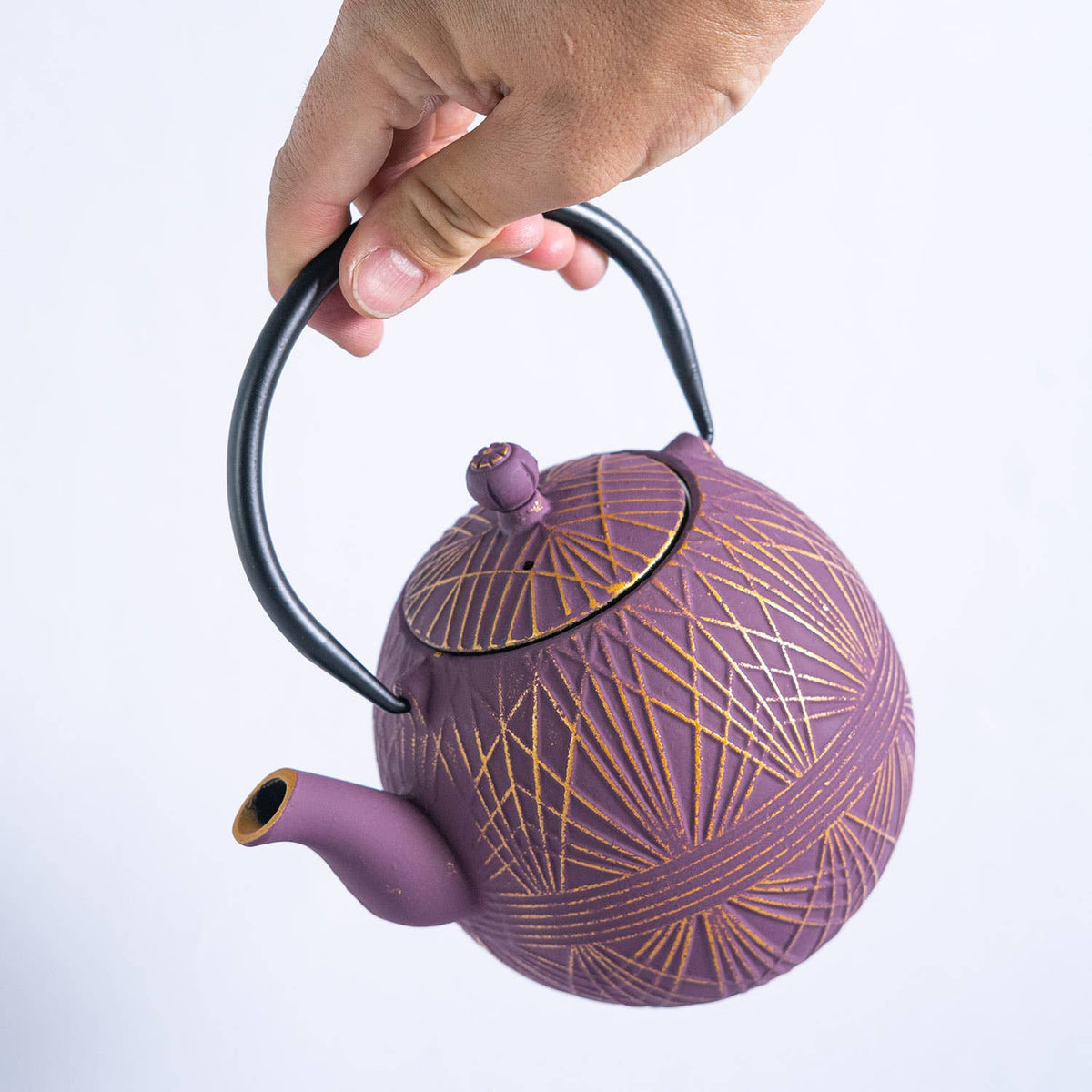 Purple Geometric Cast Iron Teapot | 28 fl oz