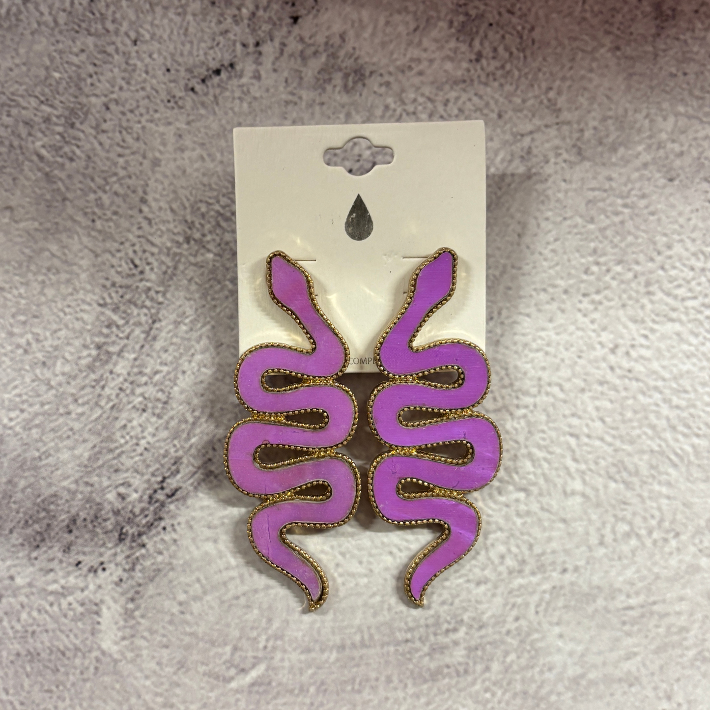 Purple Snake Statement Earrings in Deadly Violet