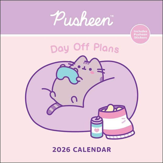 Pusheen the Cat 2026 Wall Calendar by Claire  Belton | Funny Cartoon Cat Plus Stickers Calendar Poster | 12" x 12"