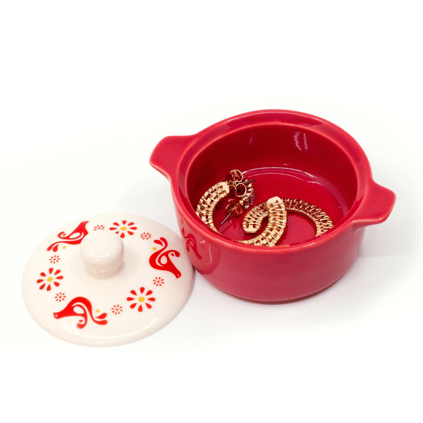 Pyrex-Inspired Casserole Ceramic Trinket Box | Retro Vintage Kitchen Keepsake-Twinkltoast-The Bullish Store