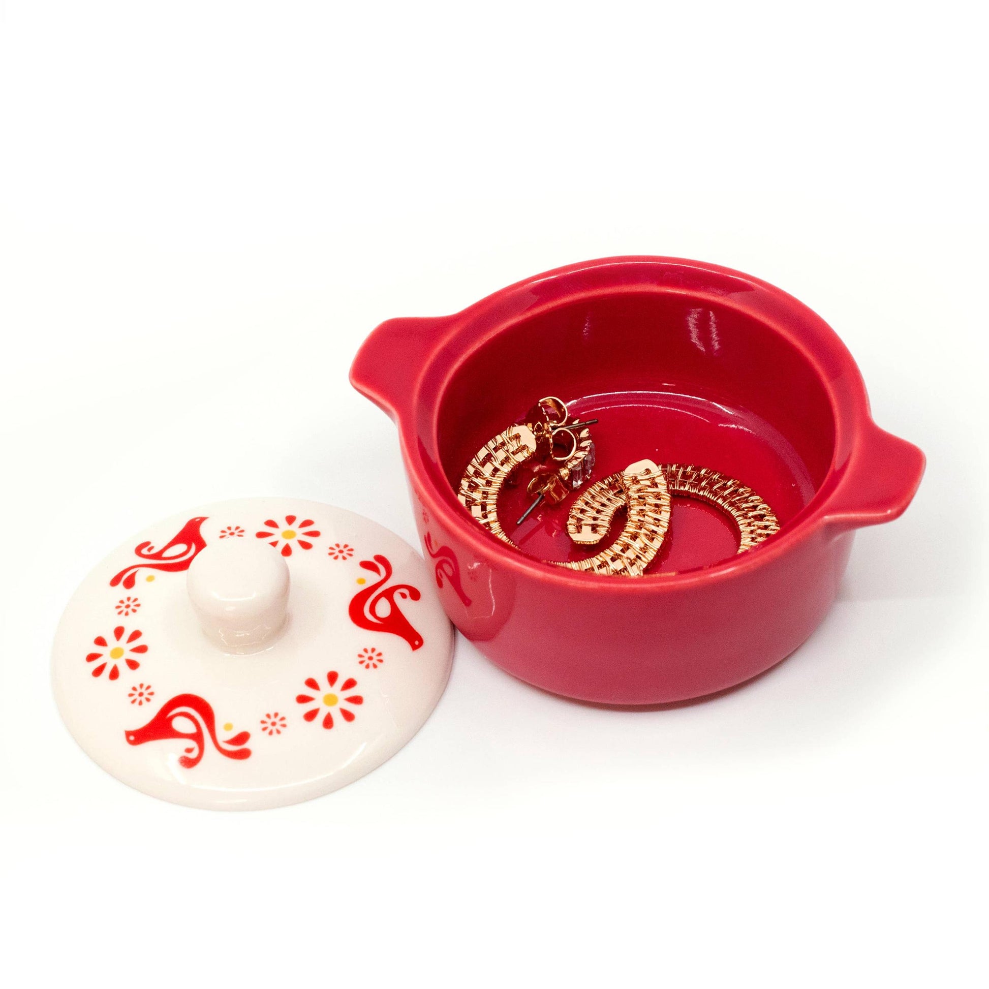 Pyrex-Inspired Casserole Ceramic Trinket Box | Retro Vintage Kitchen Keepsake-Twinkltoast-The Bullish Store