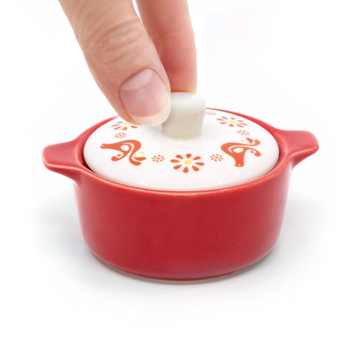 Pyrex-Inspired Casserole Ceramic Trinket Box | Retro Vintage Kitchen Keepsake-Twinkltoast-The Bullish Store