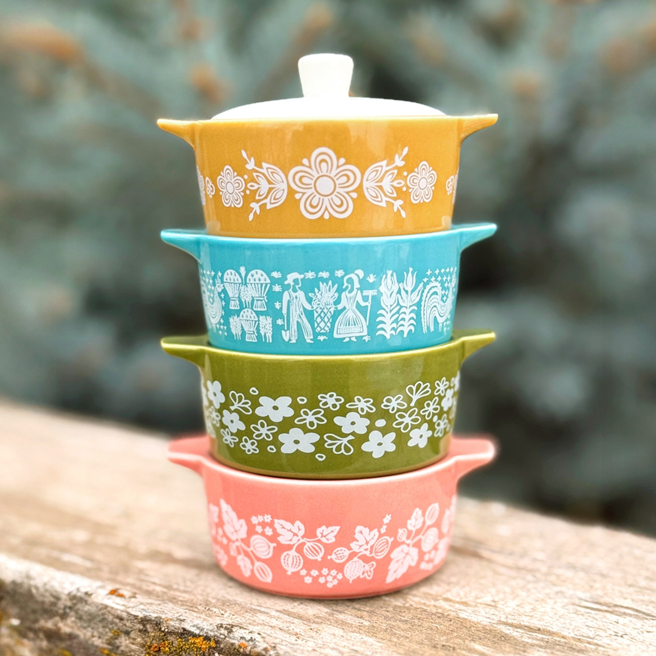 Pyrex-Inspired Casserole Ceramic Trinket Box | Retro Vintage Kitchen Keepsake-Twinkltoast-The Bullish Store