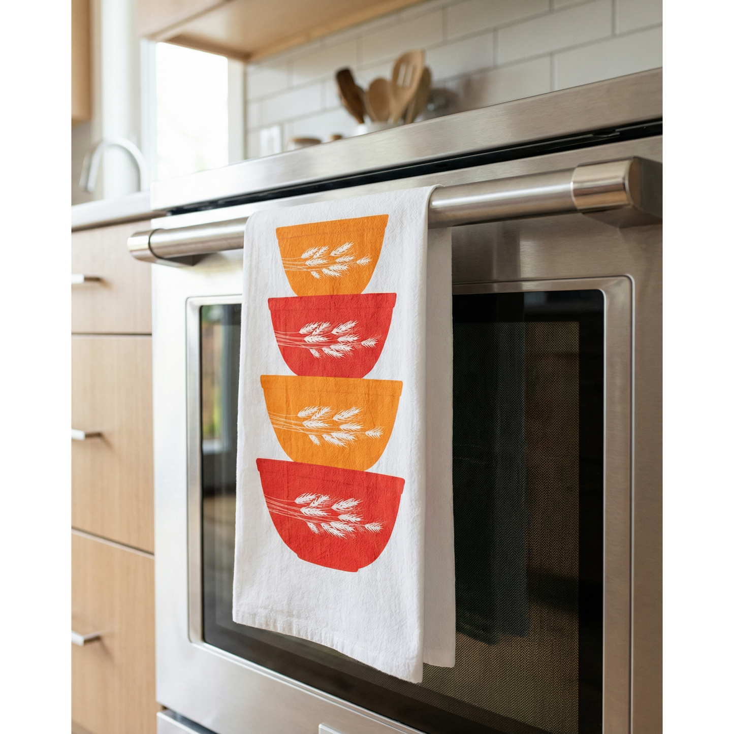 Pyrex-Inspired Cotton Tea Towel | Retro Vintage Kitchen Dish Towel Gift
