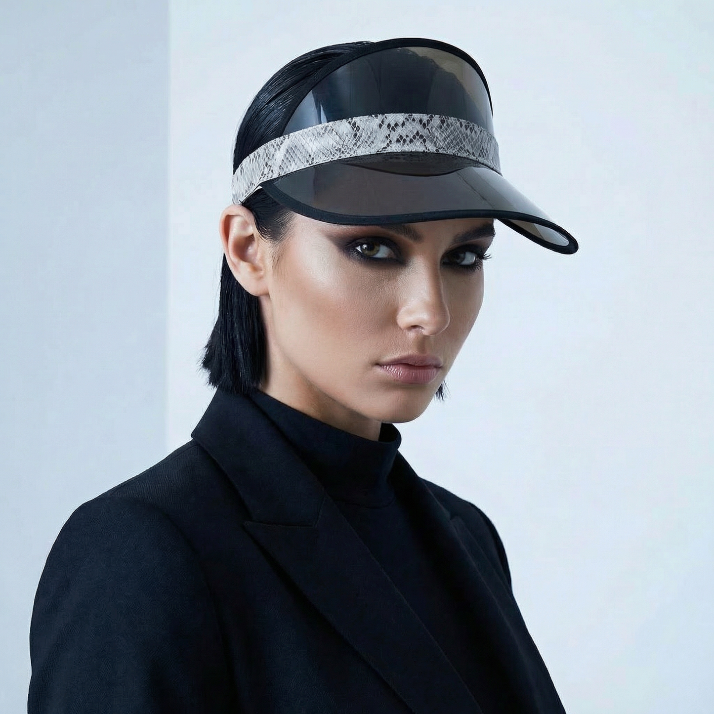 Python Trim Visor | Semi Transparent Plastic Sun Visor with Elastic Band (Black, Pink or Green)