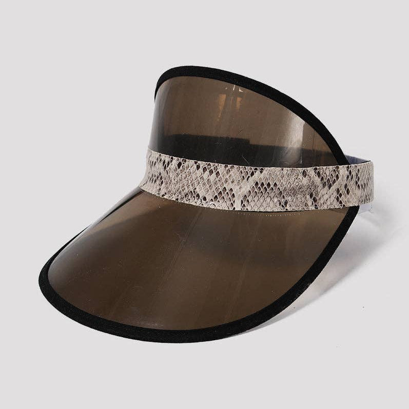 Python Trim Visor | Semi Transparent Plastic Sun Visor with Elastic Band (Black, Pink or Green)
