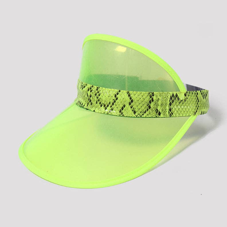 Python Trim Visor | Semi Transparent Plastic Sun Visor with Elastic Band (Black, Pink or Green)
