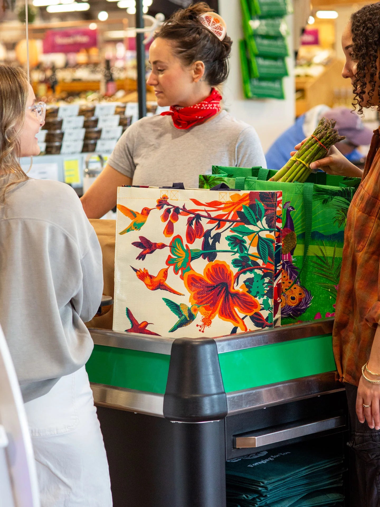 Hummingbird Shopper Tote Bag | Bird Lover Shopping Bag | 16" x 15" | BlueQ at GetBullish