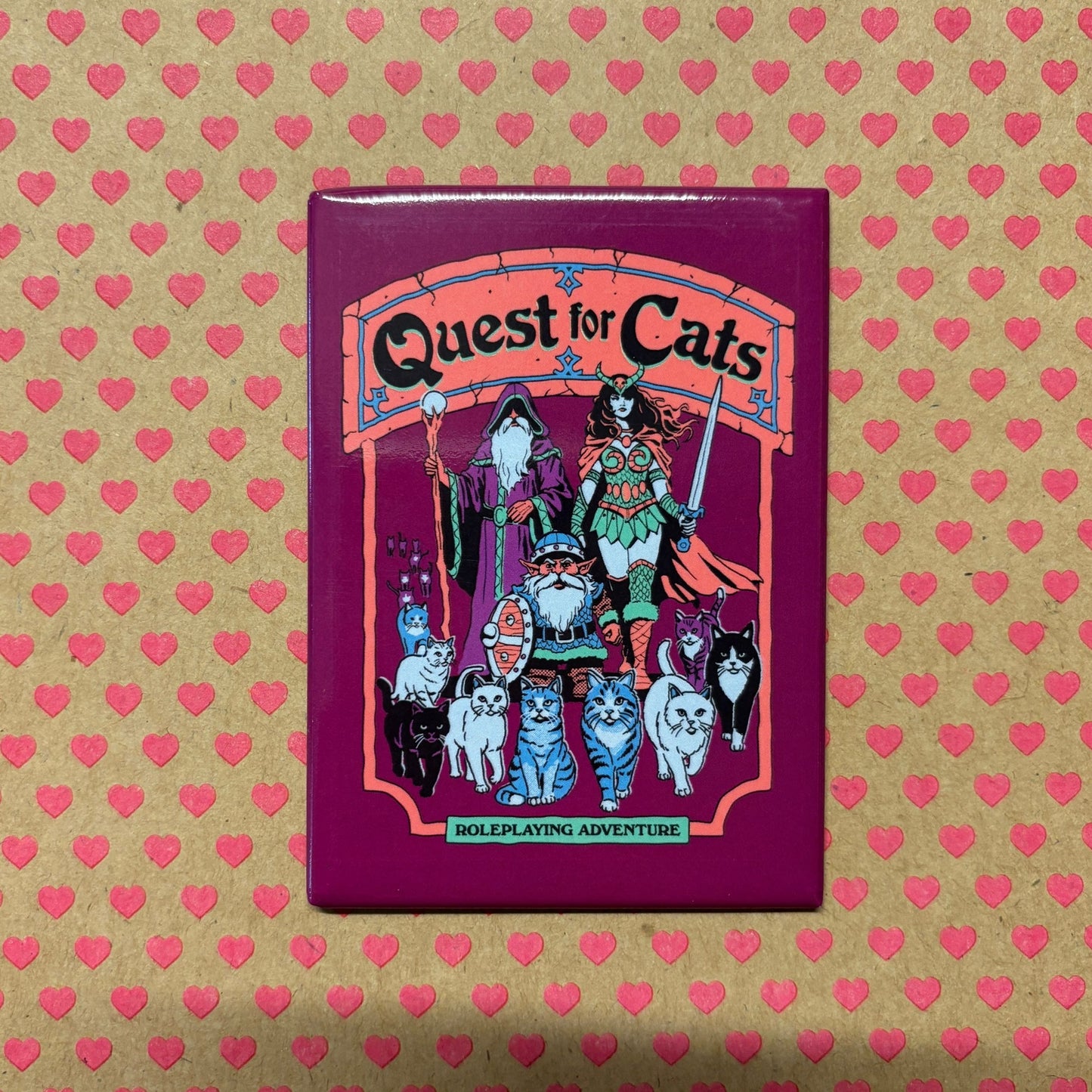 Quest for Cats Rectangular Refrigerator Magnet | Magnetic Surface Decor Art by Steven Rhodes | 2.5" X 3.5"