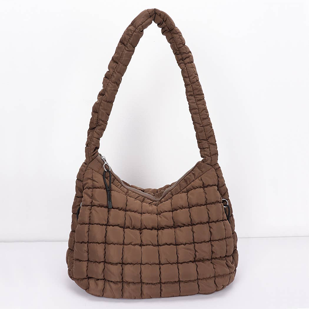 Quilted Nylon Padded Crossbody Bag