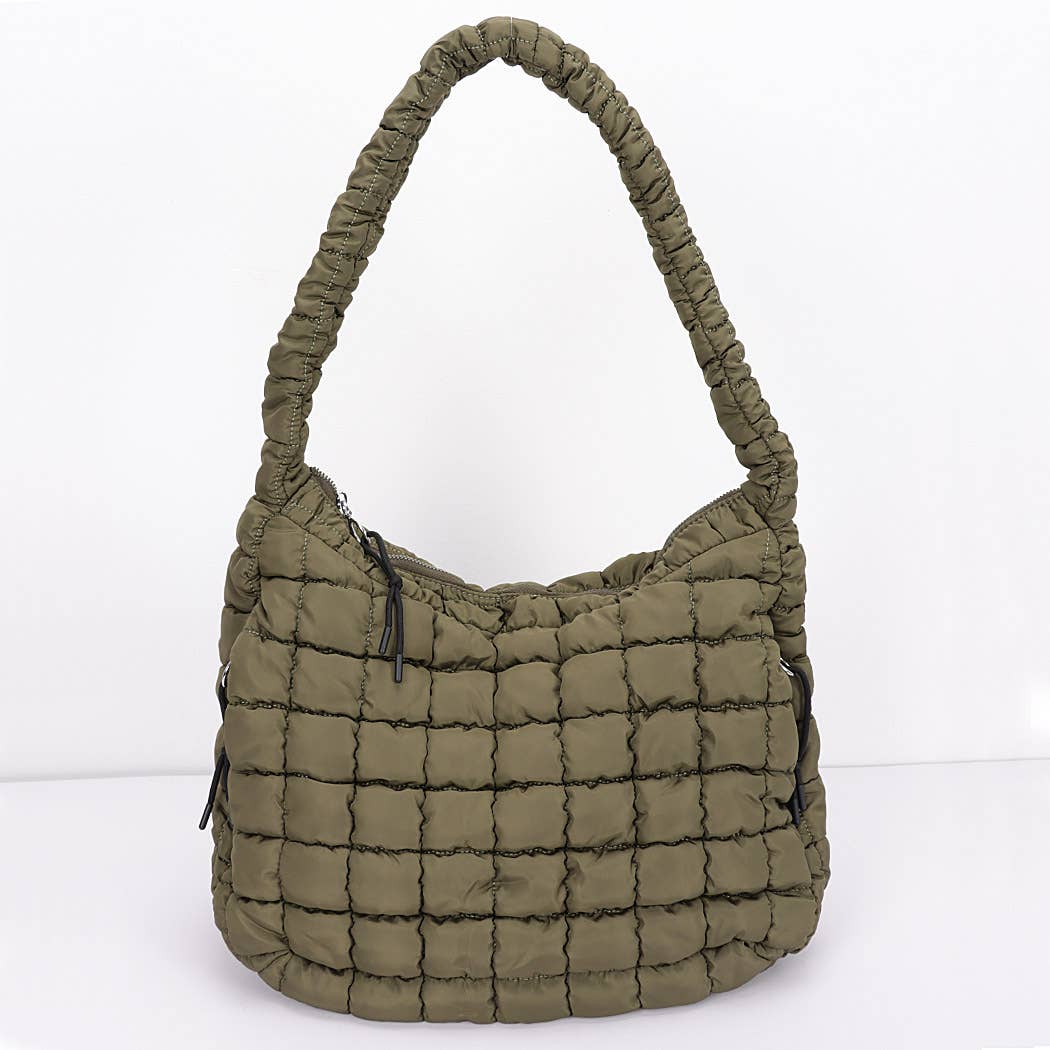 Quilted Nylon Padded Crossbody Bag