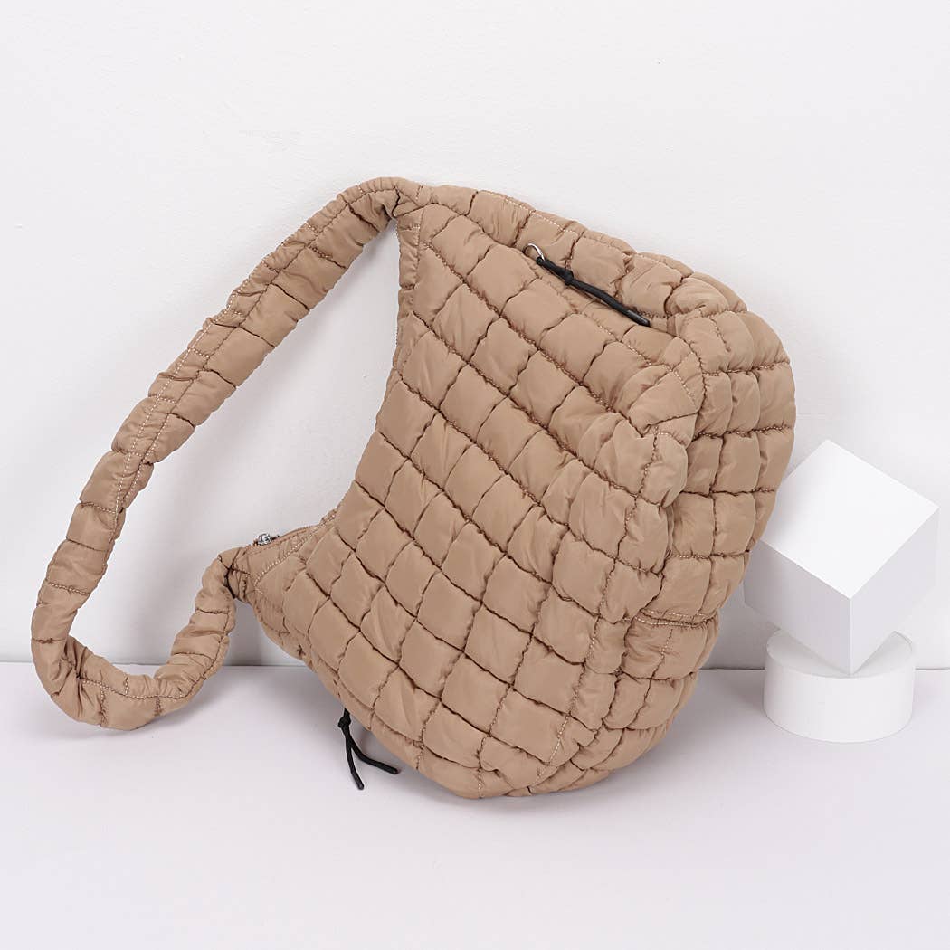 Quilted Nylon Padded Crossbody Bag