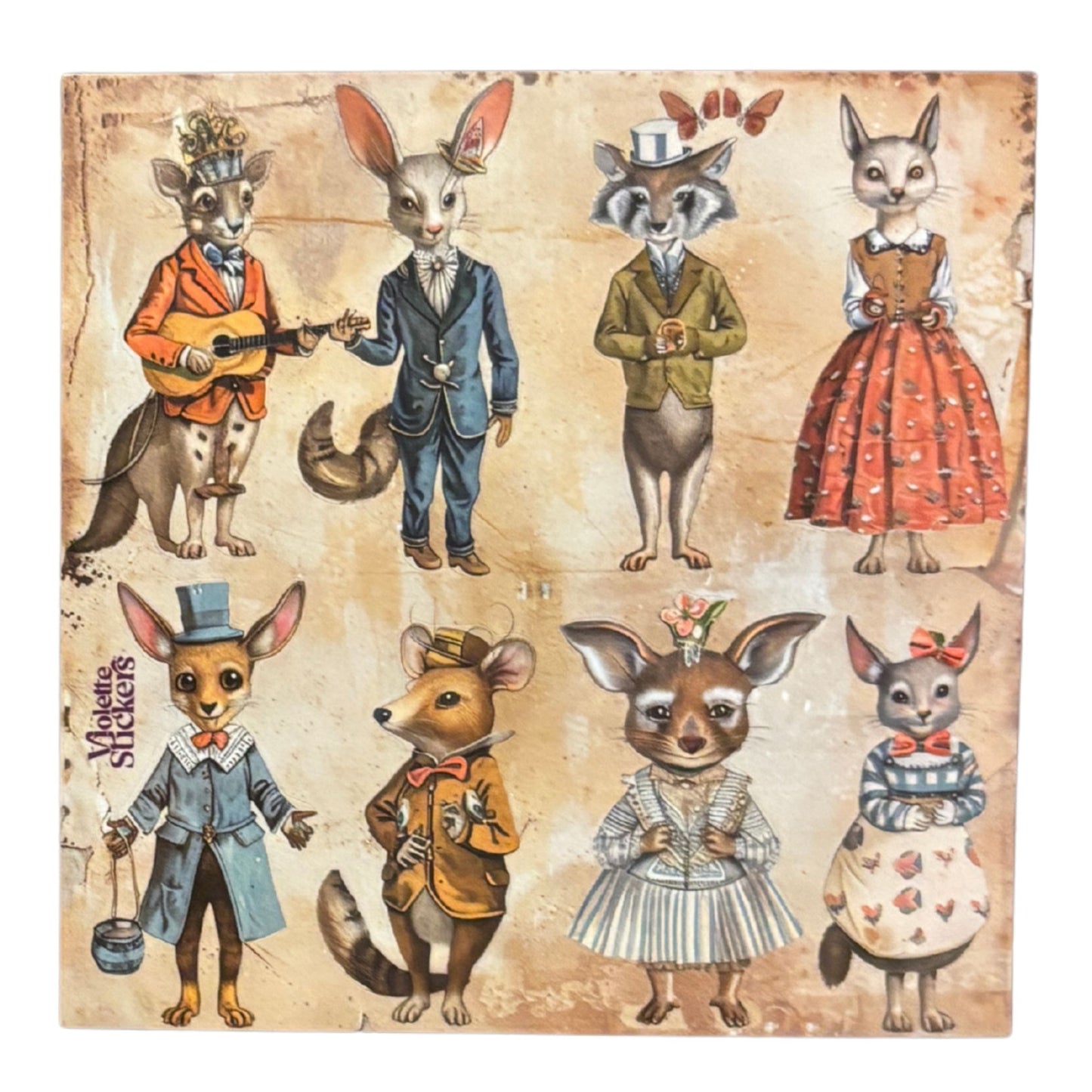 Quirky Animal Stickers | 4" x 4" Stickers | 2 Sheets