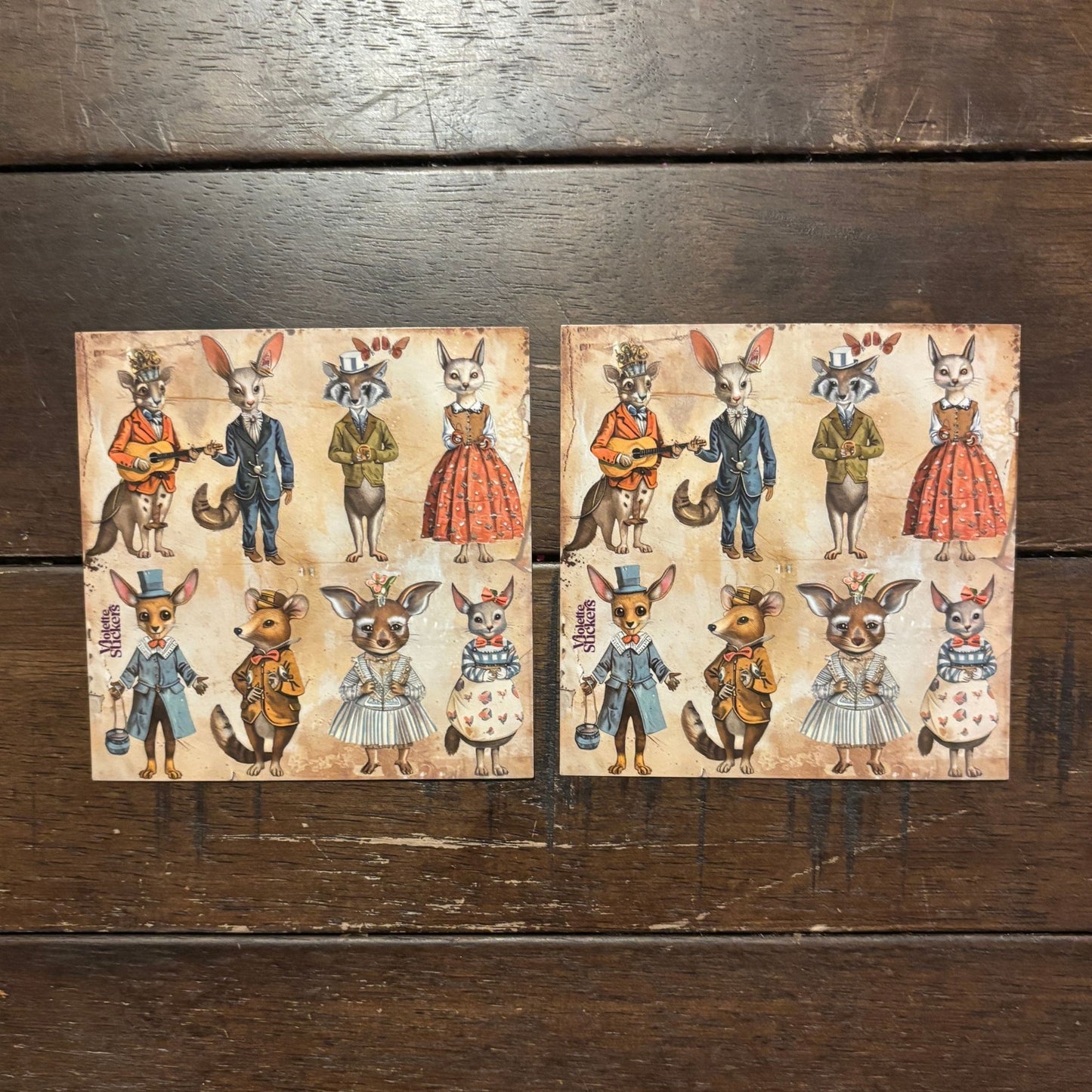 Quirky Animal Stickers | 4" x 4" Stickers | 2 Sheets