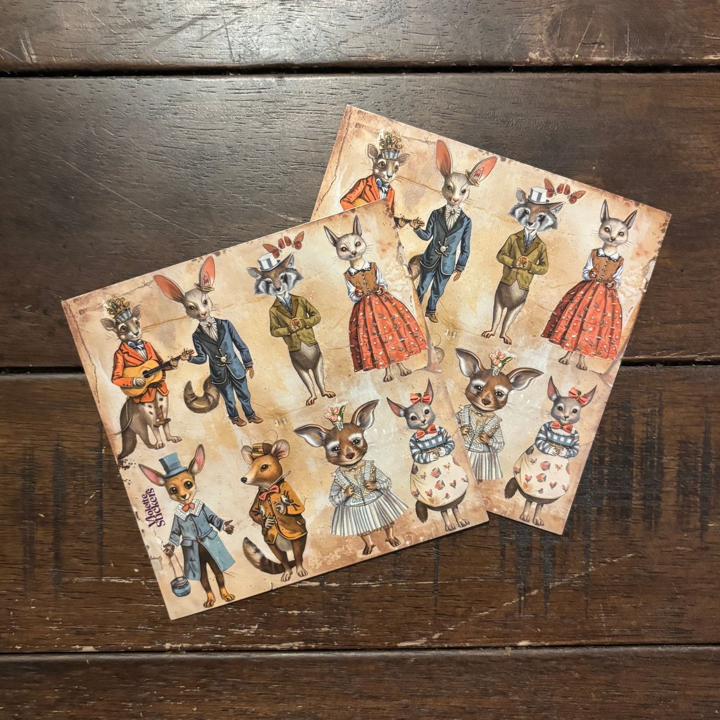 Quirky Animal Stickers | 4" x 4" Stickers | 2 Sheets