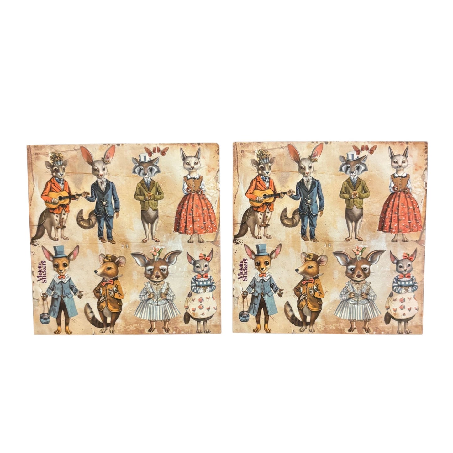 Quirky Animal Stickers | 4" x 4" Stickers | 2 Sheets
